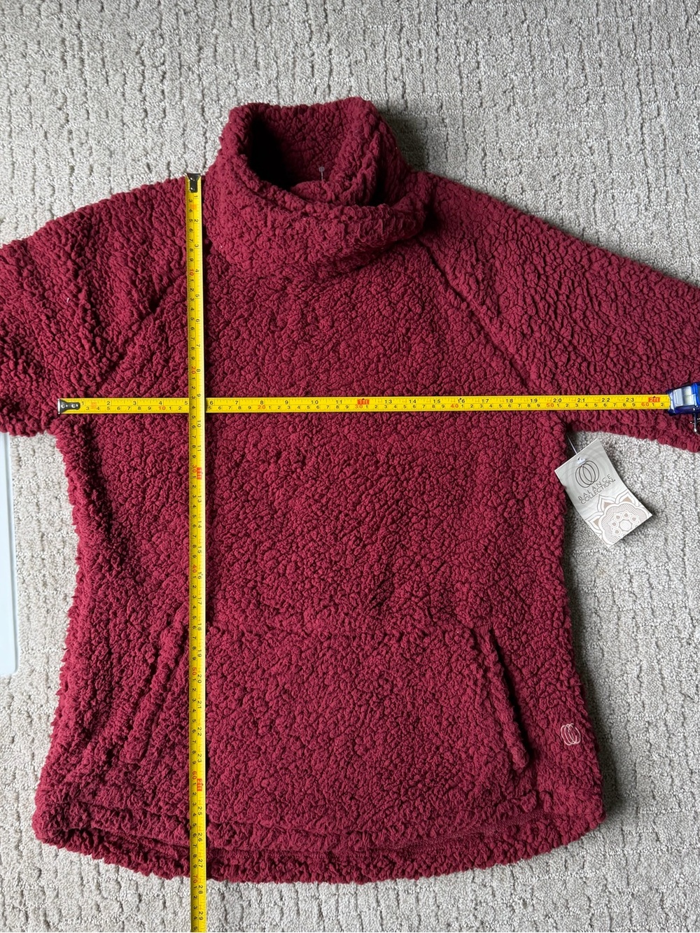 NWT High Neck Teddy Fleece maroon cuddly XL - Picture 11 of 11